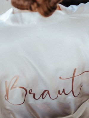 Bademantel mir "Braut" Aufdruck